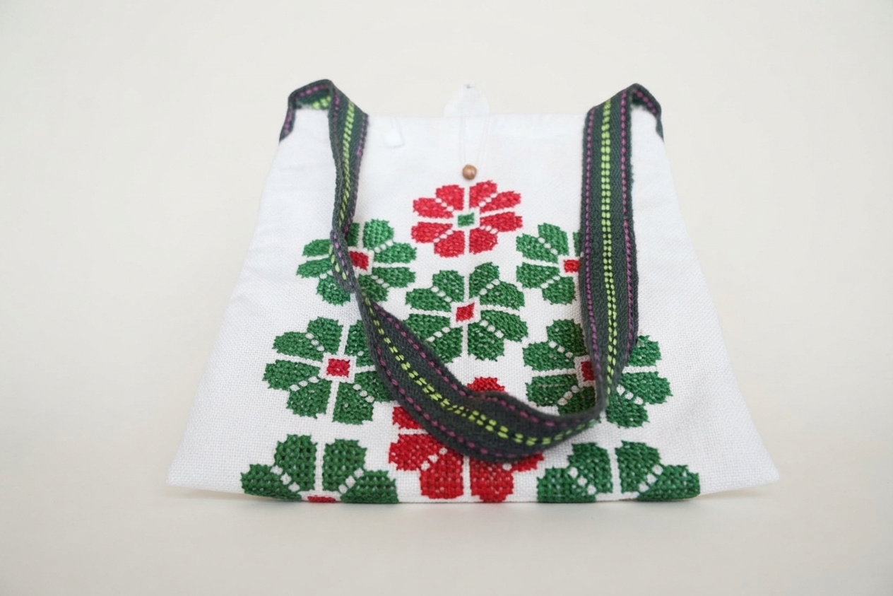 Traditional Embroidered Bag (White)
