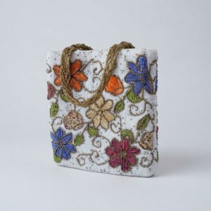 Hand-Beaded Floral Handbag