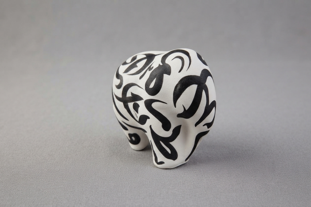 Calligraphic Ceramic Elephant