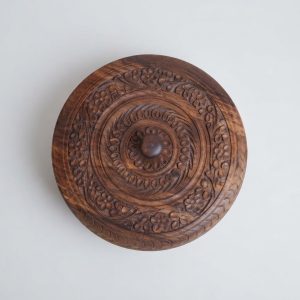 Hand-Carved Wooden Dry Fruit Box (Medium)