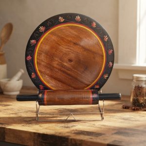 Handcrafted Wooden Board and Rolling Pin Set