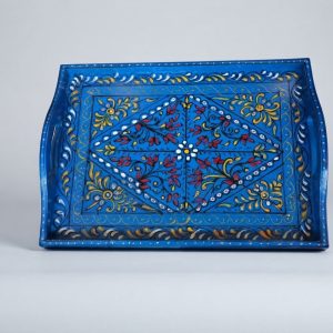 Hand-Painted Swati Wooden Serving Tray